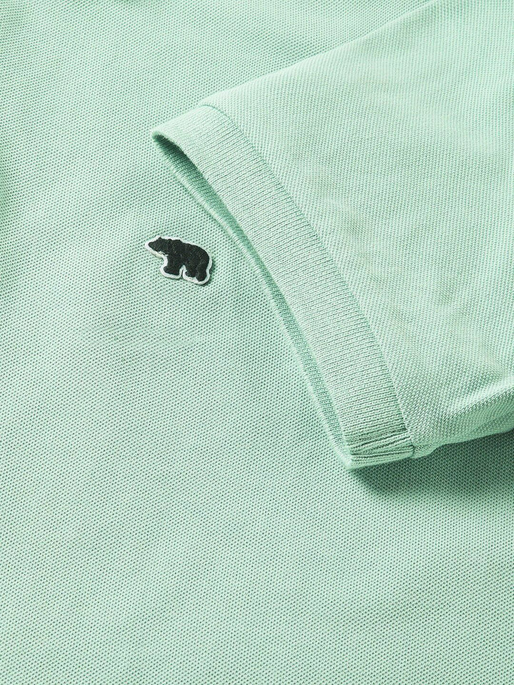 THE BEAR HOUSE Men Solid Slim Fit Cotton Polo Collar T-Shirts