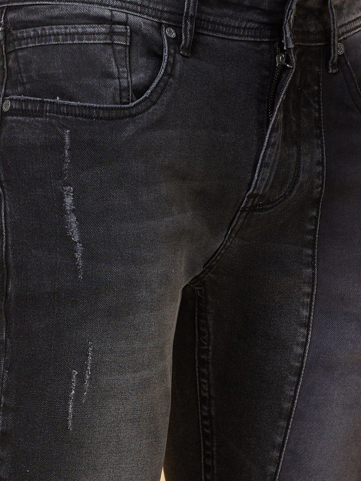 Being Human Men Slim Fit Low Distress Heavy Fade Stretchable Jeans
