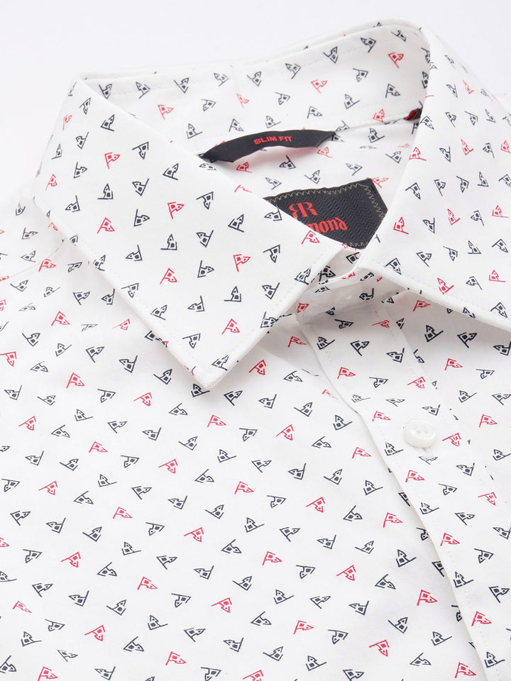 Raymond Pure Cotton Slim Fit Conversational Printed Formal Shirt