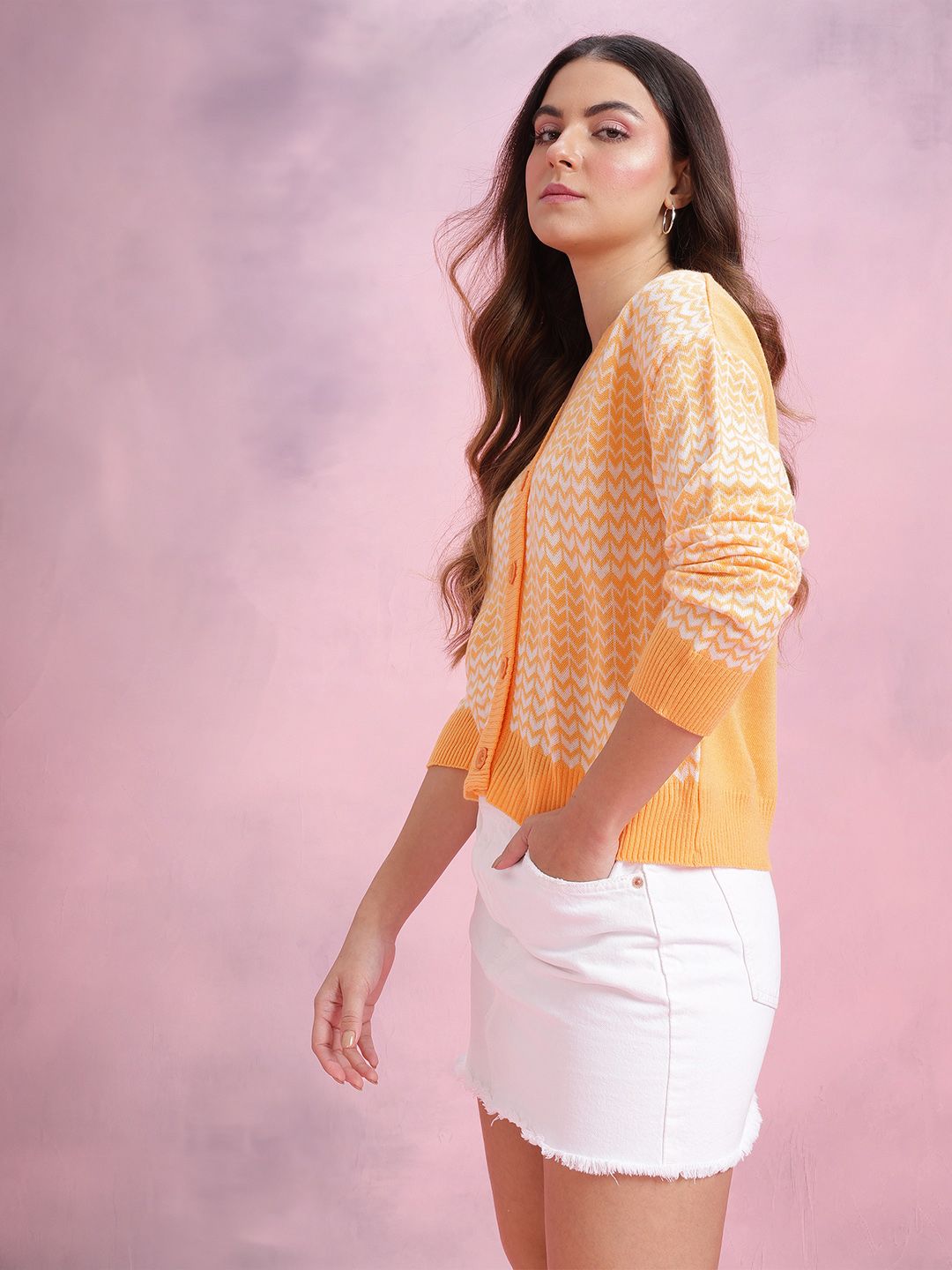DressBerry Self Design Geometric Sweater