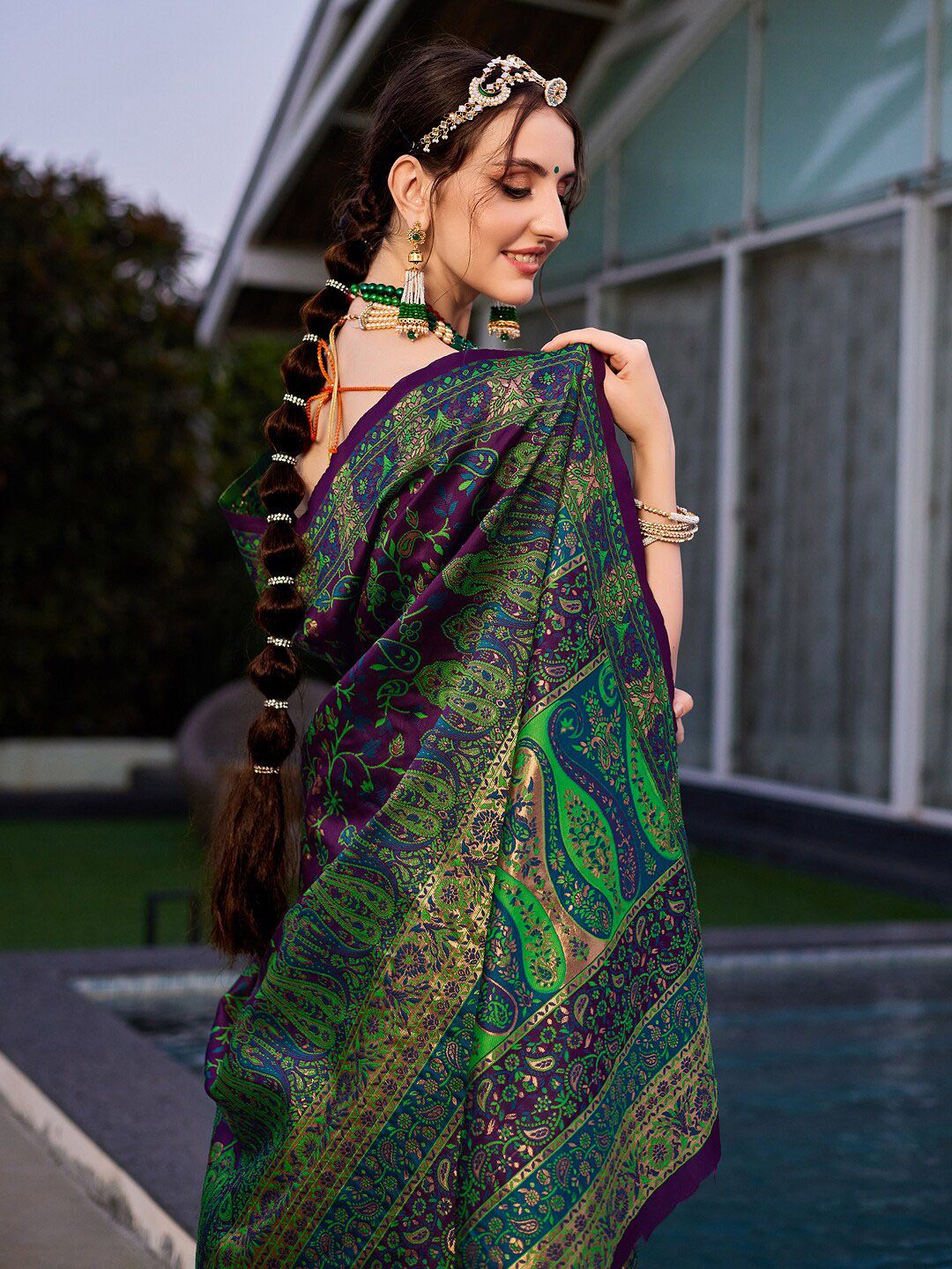 KALINI Woven Design Patola Saree