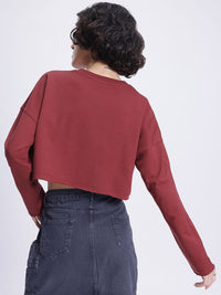 DressBerry Texture Printed Boxy Crop Sweatshirt