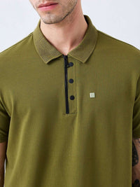 SPYKAR Men Solid Polo Collar Cotton Slim Fit T-shirt