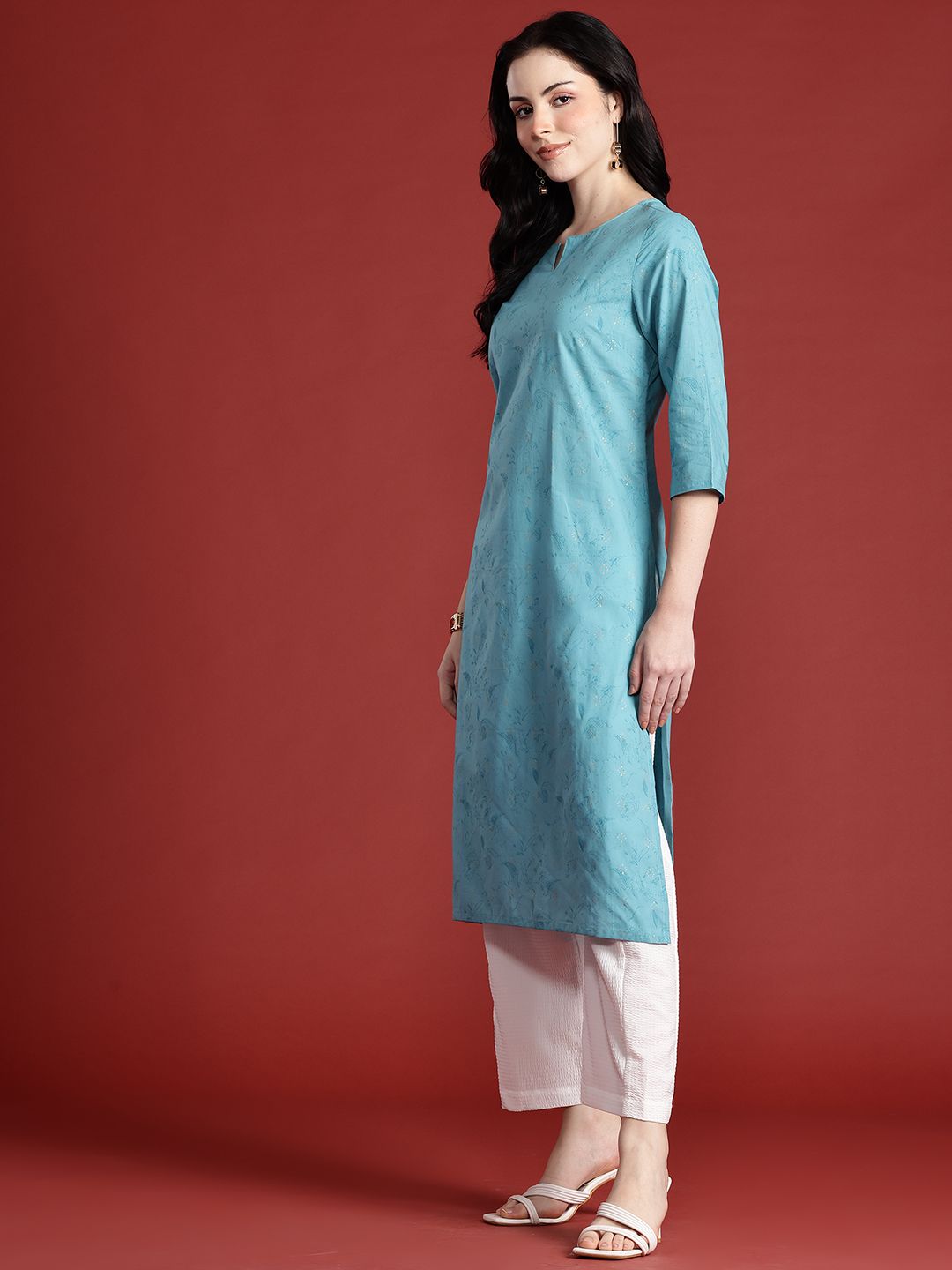 Anouk Women Floral Printed Pure Cotton Kurta