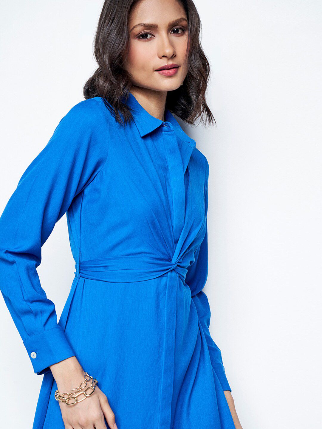 AND Shirt Collar Shirt Dress