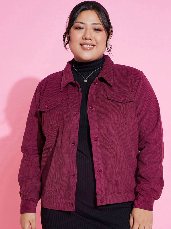 SASSAFRAS Curve Striped Corduroy Tailored Jacket