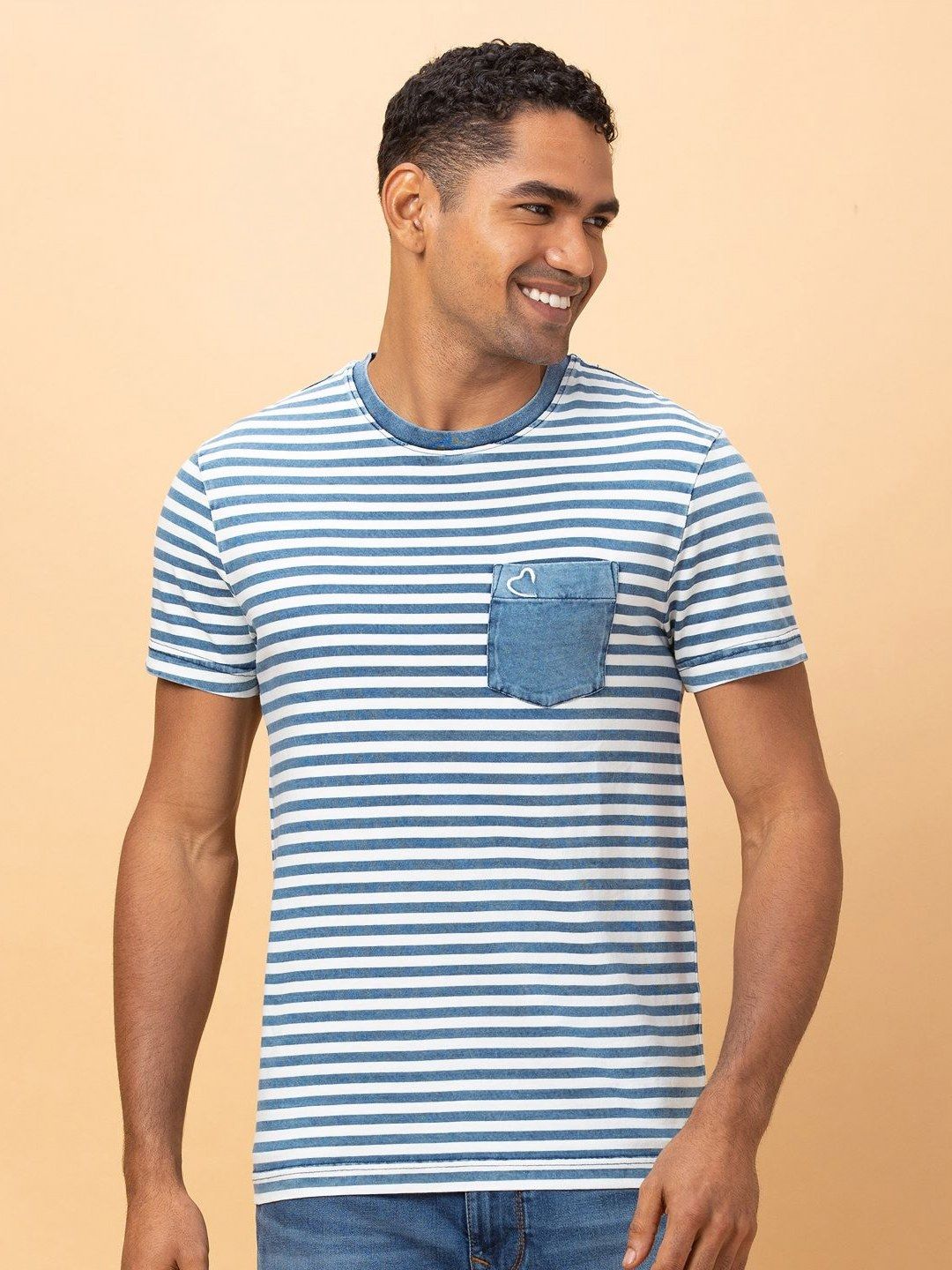 Being Human Men Striped Pockets T-shirt