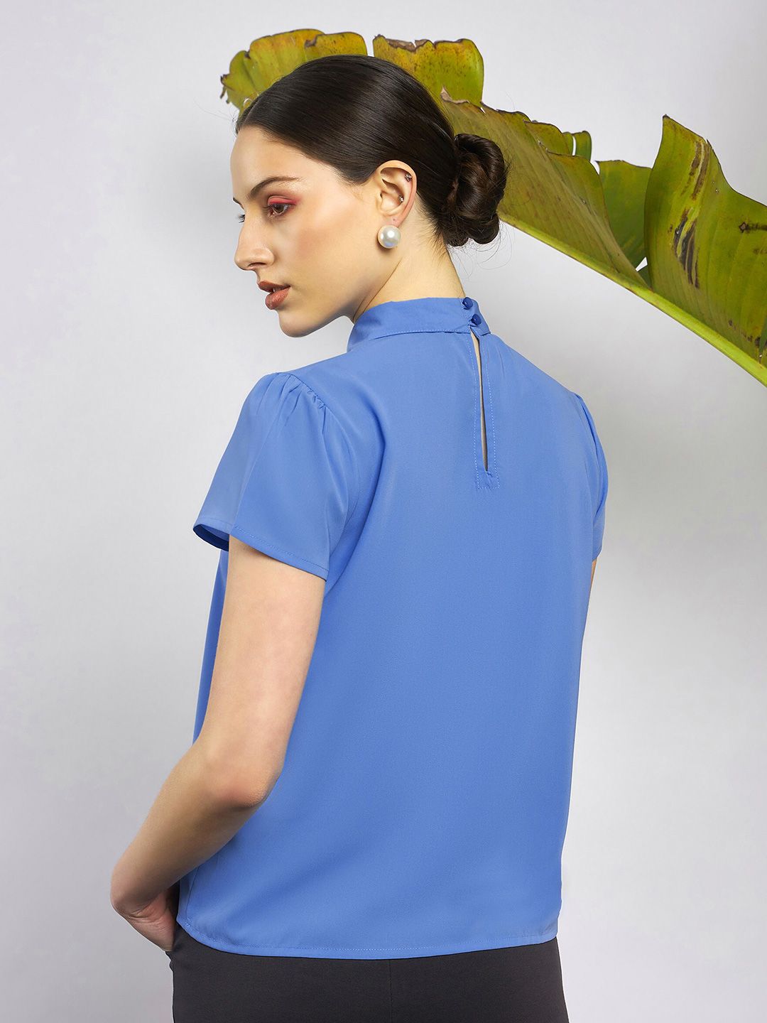 SASSAFRAS Shirt Collar Georgette Top