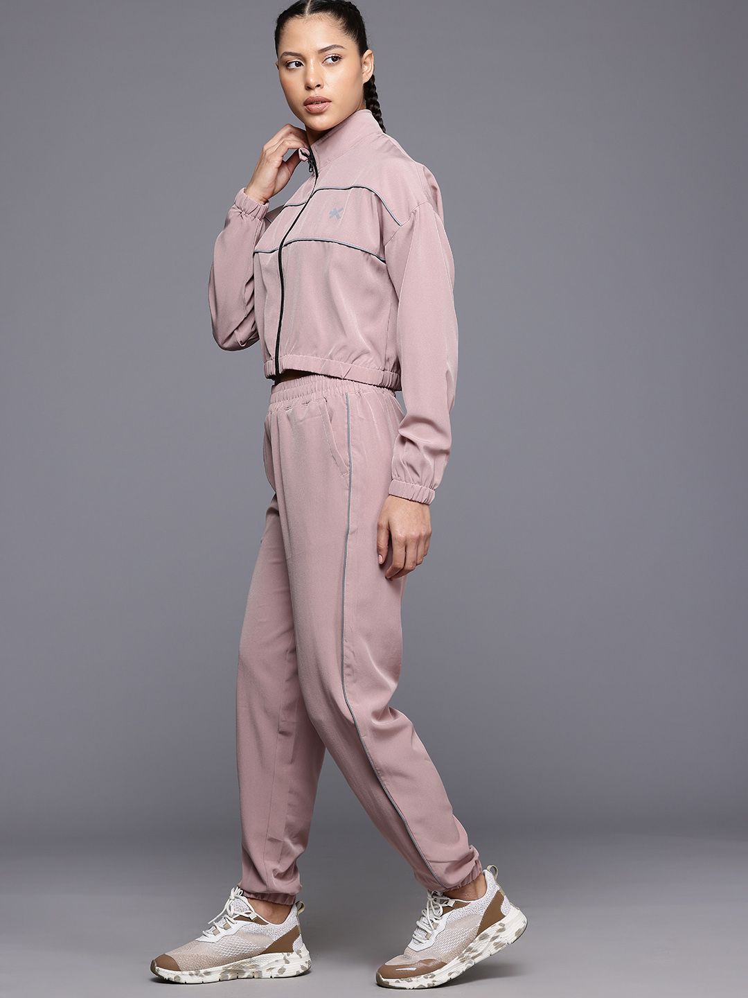 HRX by Hrithik Roshan Rapid Dry Mock Collar Running Tracksuit