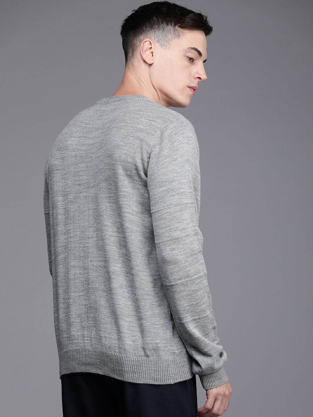 Raymond Men Grey Solid Pullover