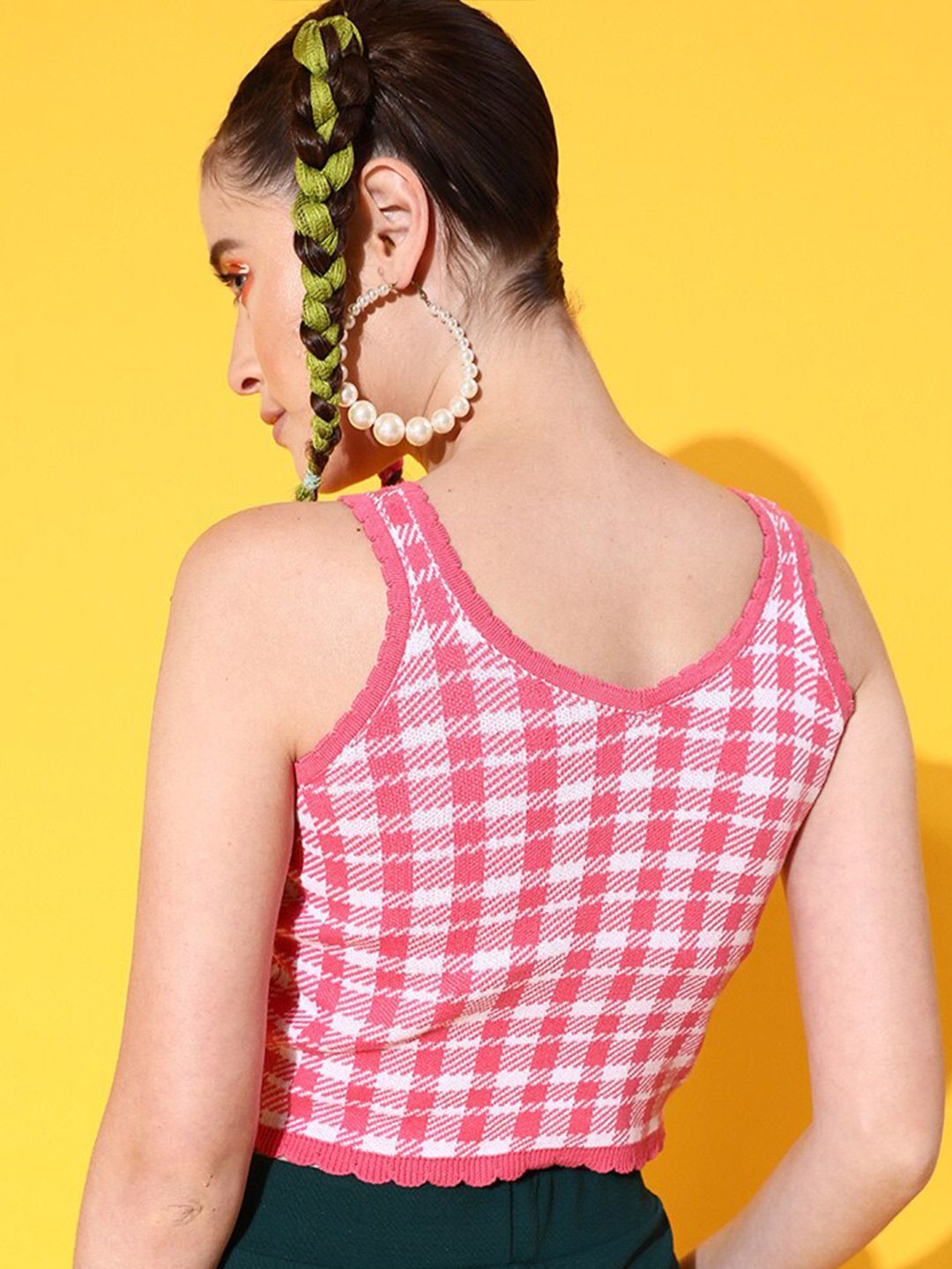 STREET 9 Pretty Pink Checked Top