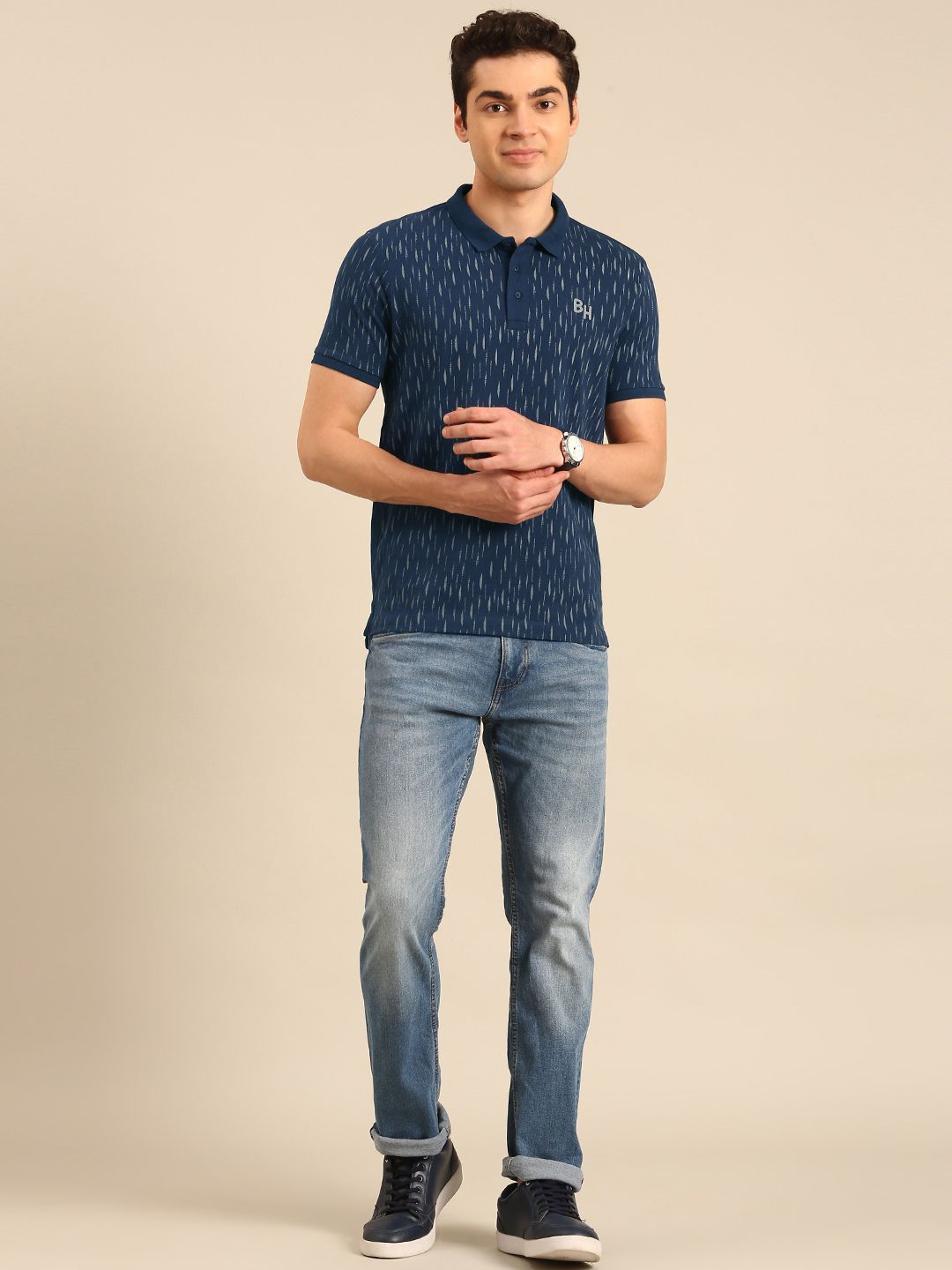 Being Human Self Design Polo Collar Pure Cotton T-shirt