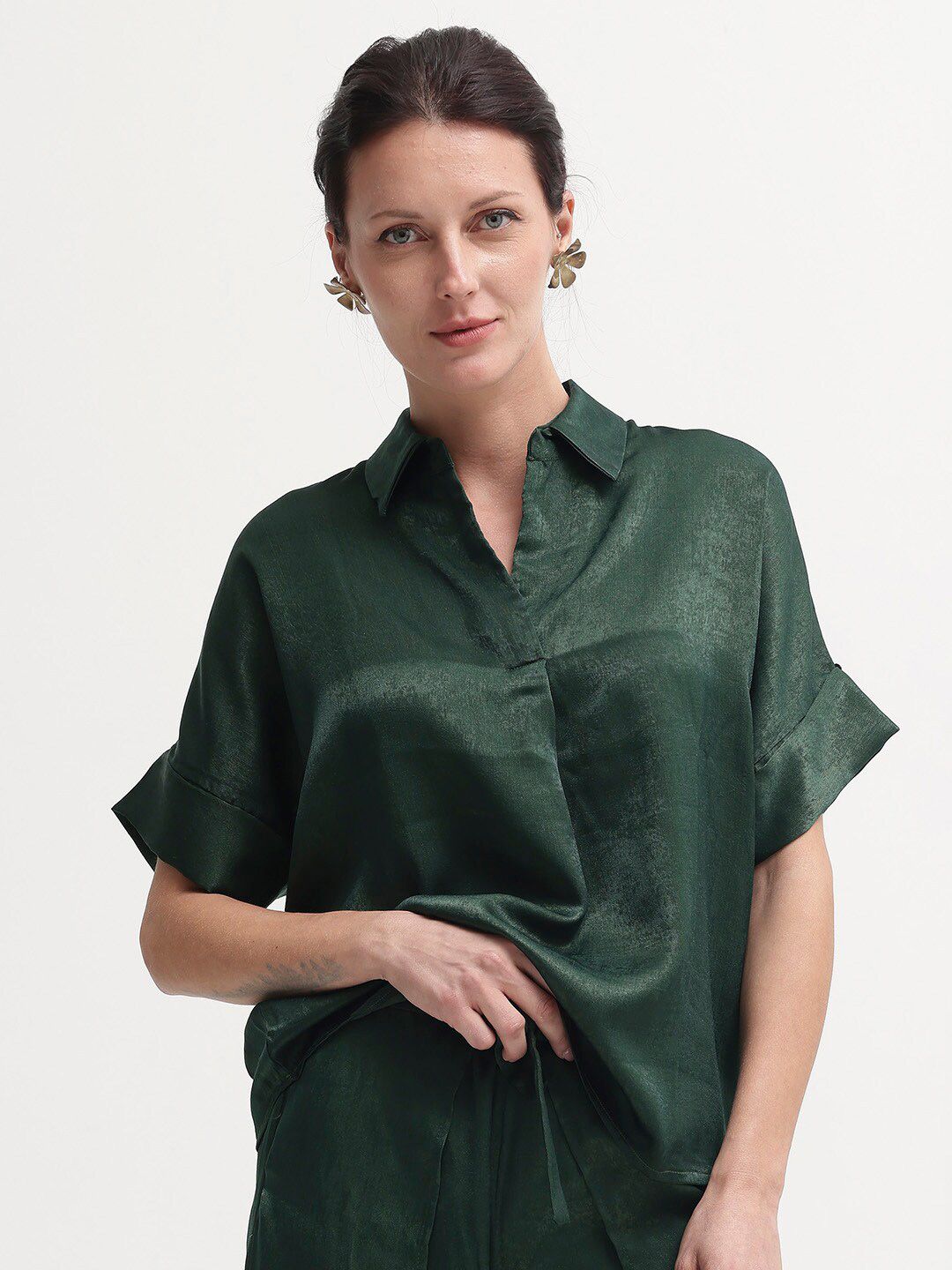 RAREISM Extended Sleeves Cotton Shirt Style Top