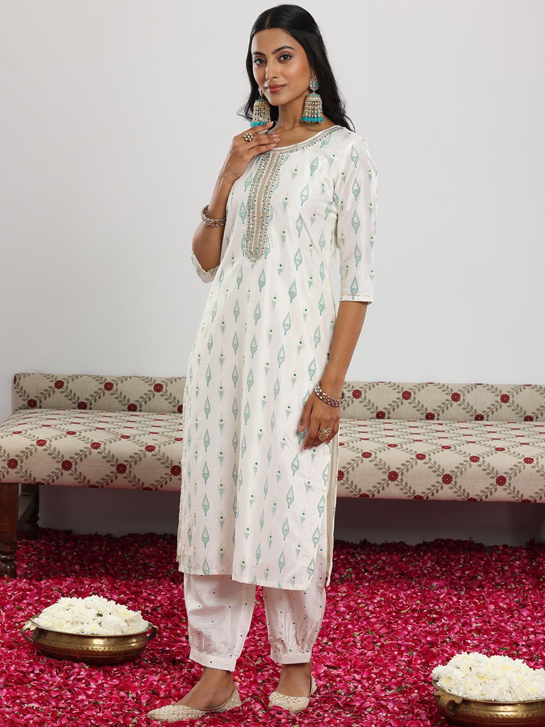 Libas Ethnic Motifs Printed Regular Kurta with Salwar & With Dupatta