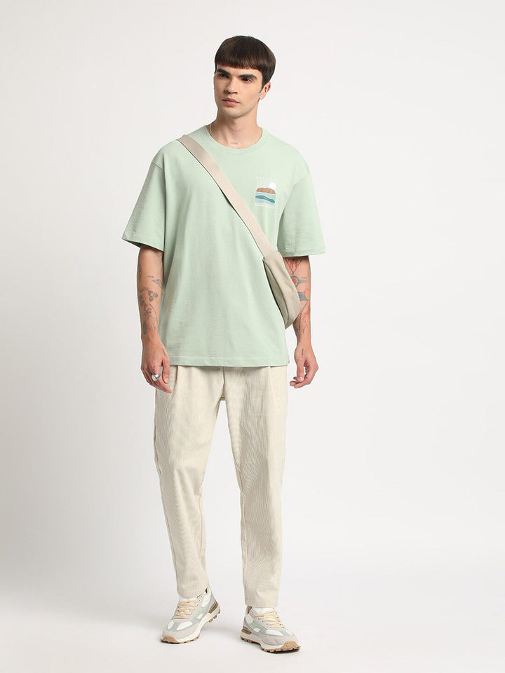 THE BEAR HOUSE Graphic Printed Round Neck Cotton Oversized T-shirt