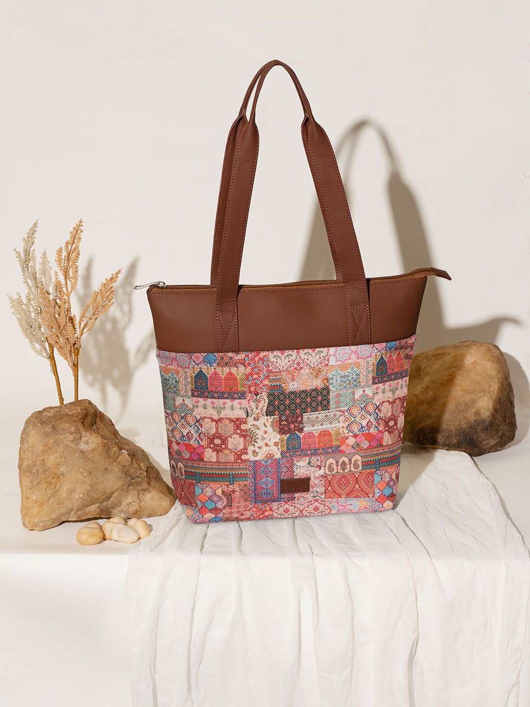 ZOUK Ethnic Motifs Printed Shopper Tote Bag