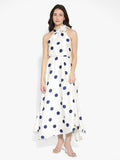 RAREISM Polka Dot Printed Halter Neck Maxi Dress