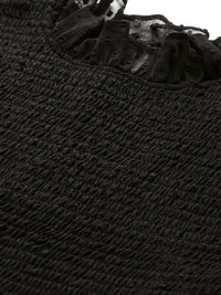 DressBerry Schiffli Smocked Tiered A-Line Midi Dress