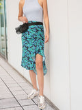 DressBerry Floral Ruched Straight Skirt