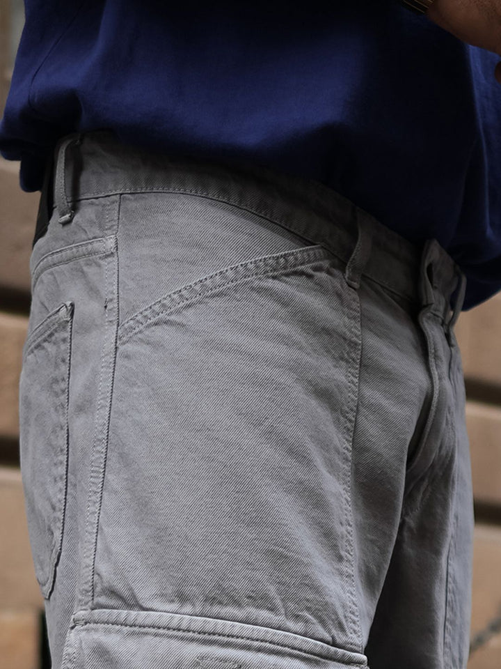 Powerlook Men Baggy Fit Mid Rise Clean Look Heavy Fade Cargos Jeans