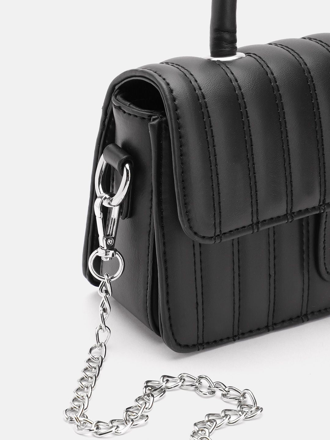 Lino Perros Structured Satchel with Quilted Detail