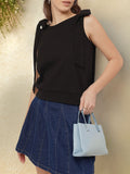DressBerry Minimalist Muse Tie-Up Sleeves Top