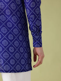 Anouk Mandarin Collar Bandhani Printed Kurta