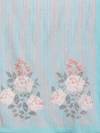 Indo Era Women Floral Printed Regular Mirror Work Pure Cotton Kurta with Trousers & With Dupatta