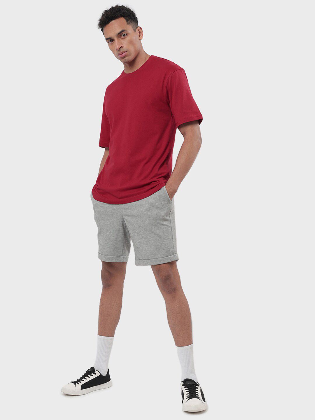 Bewakoof Men Red Oversized T-shirt