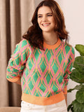 STREET 9 Geometric Printed Pullover Sweater