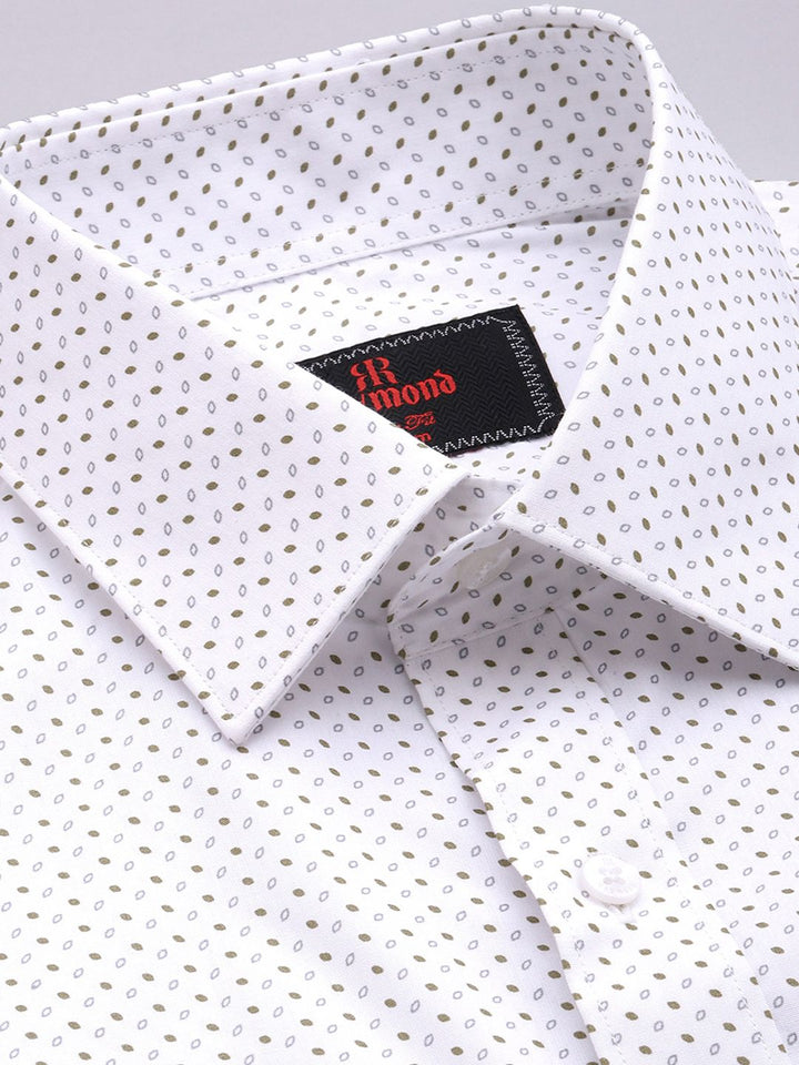 Raymond Slim Fit Micro Ditsy Printed Pure Cotton Formal Shirt