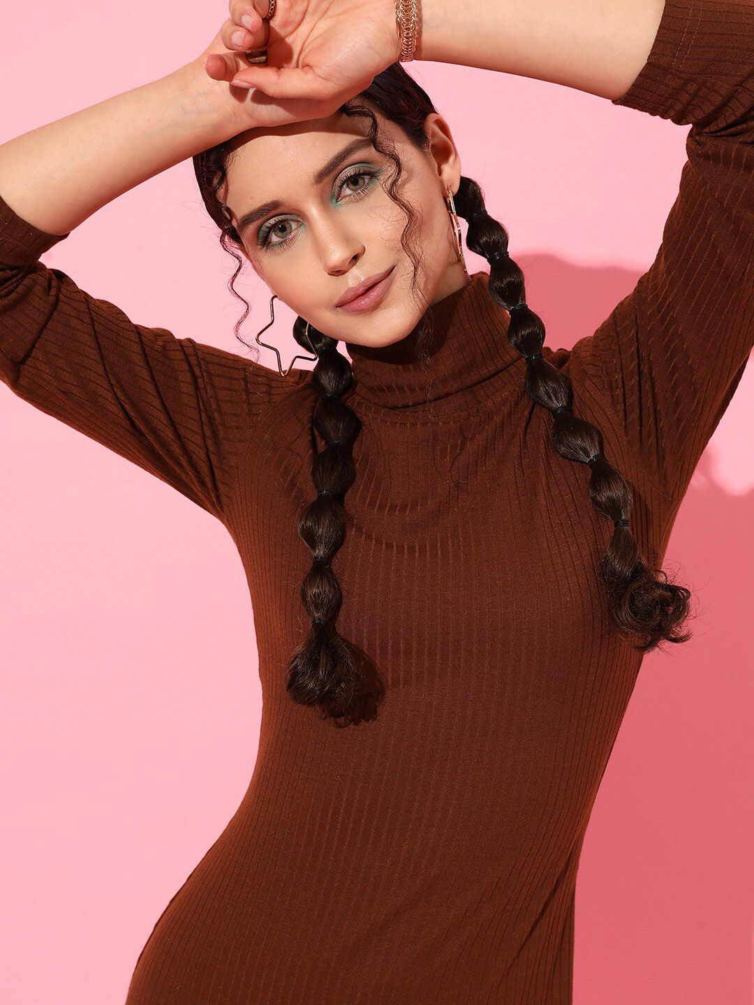 STREET 9 Women Beautiful Brown Solid Dress