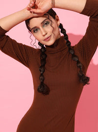 STREET 9 Women Beautiful Brown Solid Dress