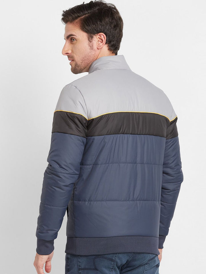 Being Human Colourblocked Mock Collar Padded Jacket
