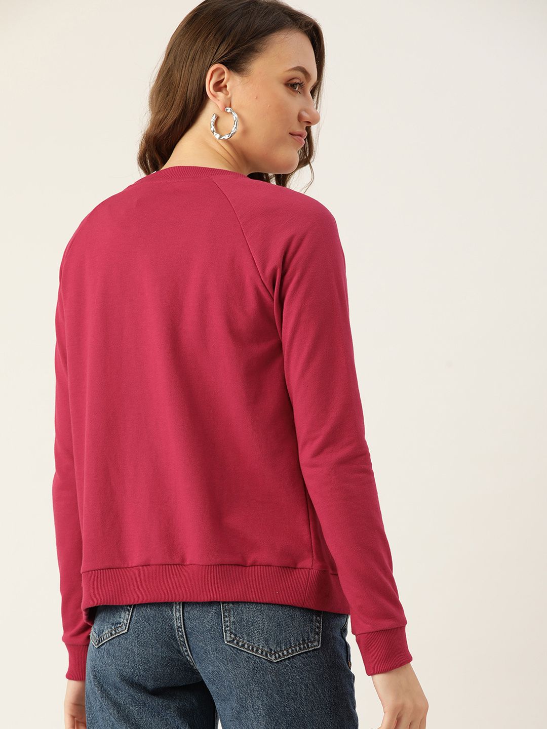 DressBerry Women Pink Solid Sweatshirt