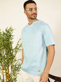 Thomas Scott Men Solid V-Neck Cotton Boxy T-Shirt