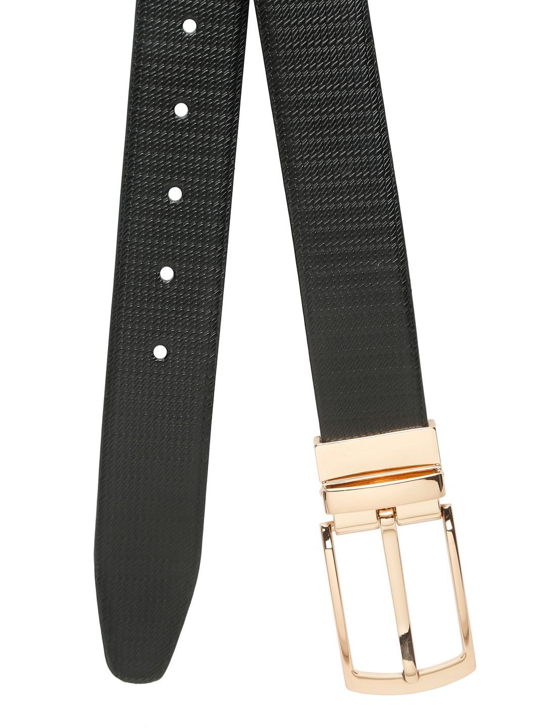 Teakwood Leathers Men Textured Leather Reversible Formal Belt