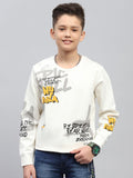 Monte Carlo Boys Printed Solid Cotton Sweatshirt
