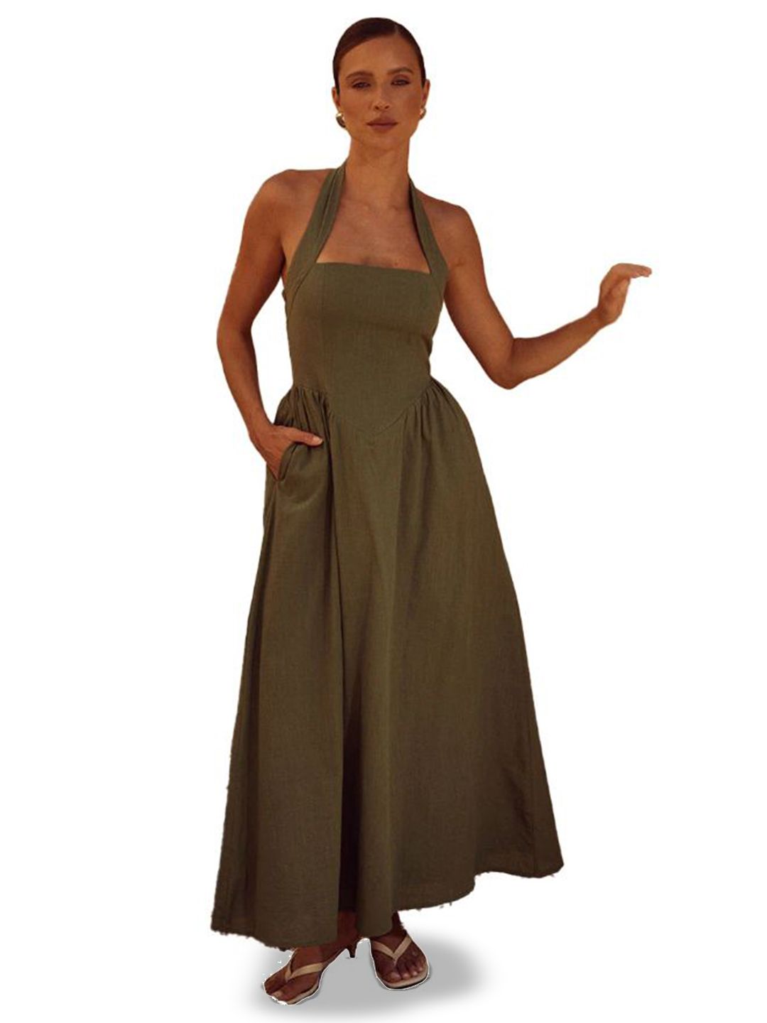 all about you Halter Neck A-Line Maxi Dress