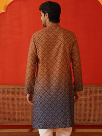 Jompers Men Floral Printed Sequinned Floral Kurta