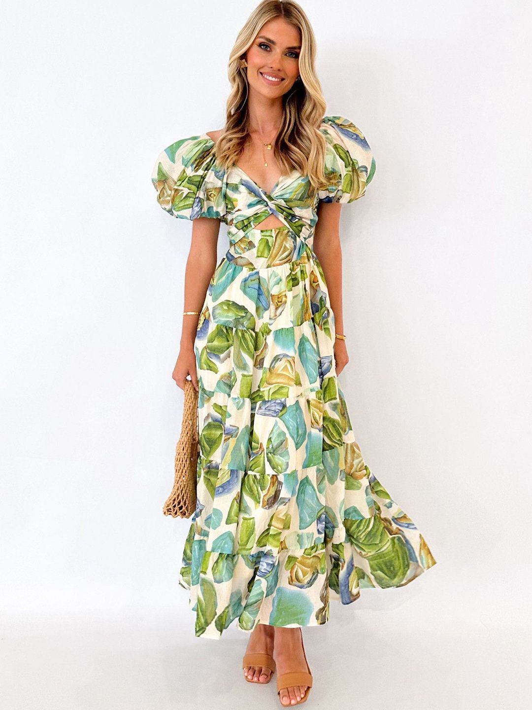 all about you Women Abstract Printed Maxi Dress