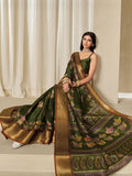 KALINI Woven Design Zardozi Silk Blend Patola Saree