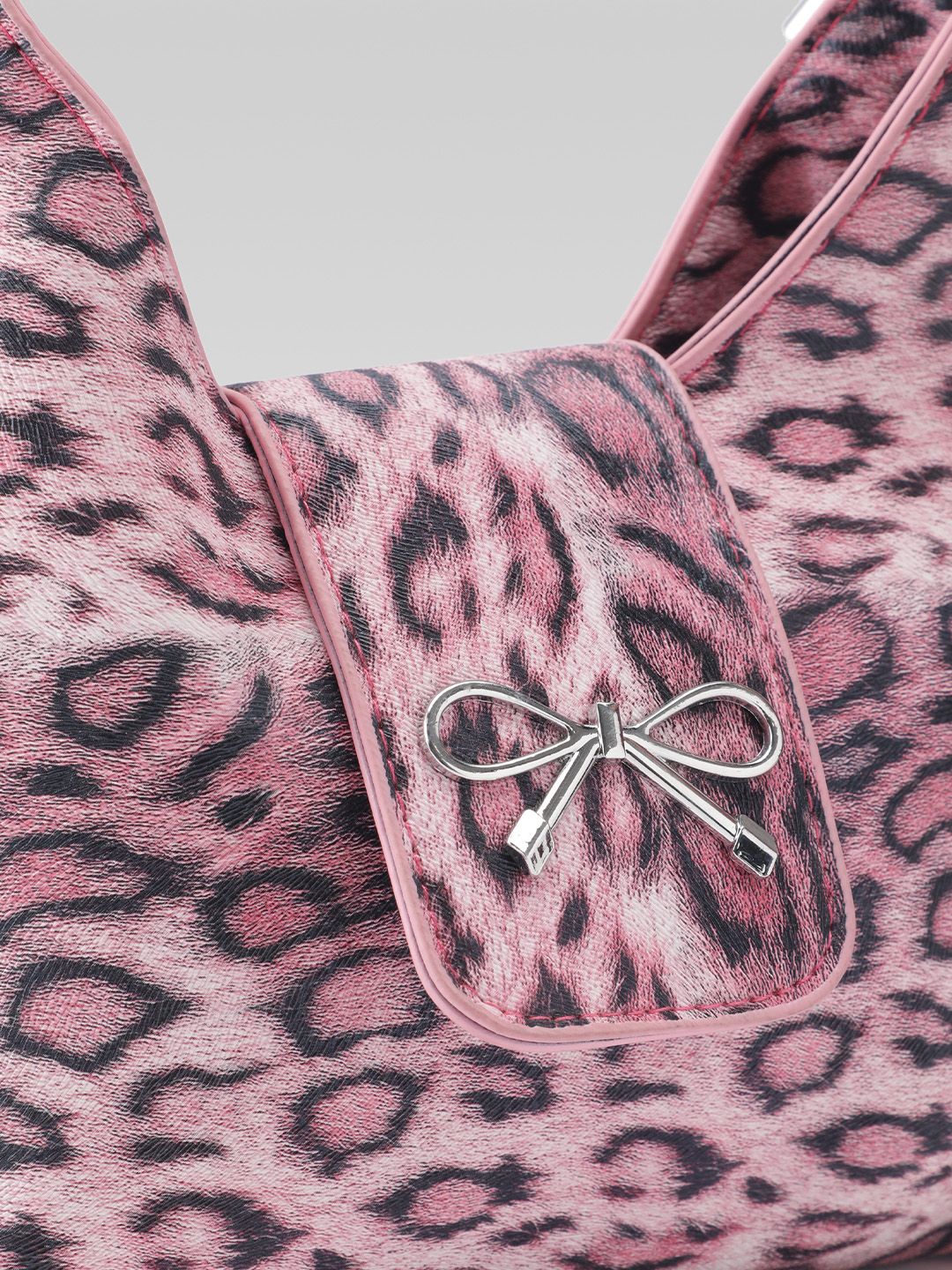 DressBerry Animal Print Sling Bag with Bow Detail