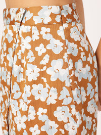 DressBerry Classy Floral Fusion Wrap Mini Skirt