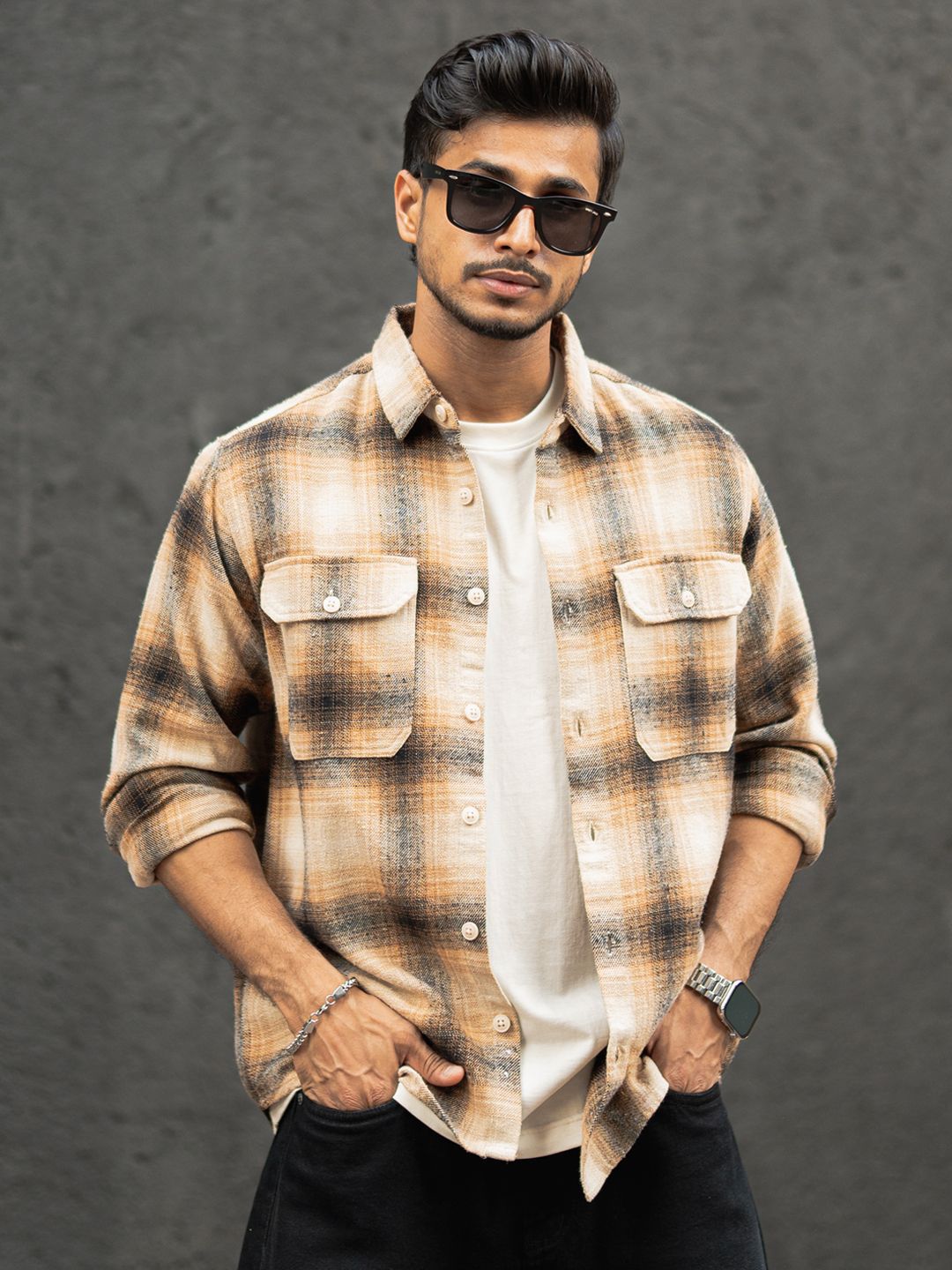 Powerlook Men Opaque Checked Casual Shirt