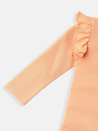 NautiNati Disney Minnie Mouse Baby Girls Orange Pure Cotton T Shirt