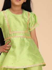 Cutiekins Girls Ethnic Motifs Empire Gotta Patti Kurta with Dhoti Pants