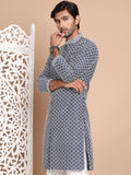 Jompers Men Geometric Embroidered Sequinned Kurta