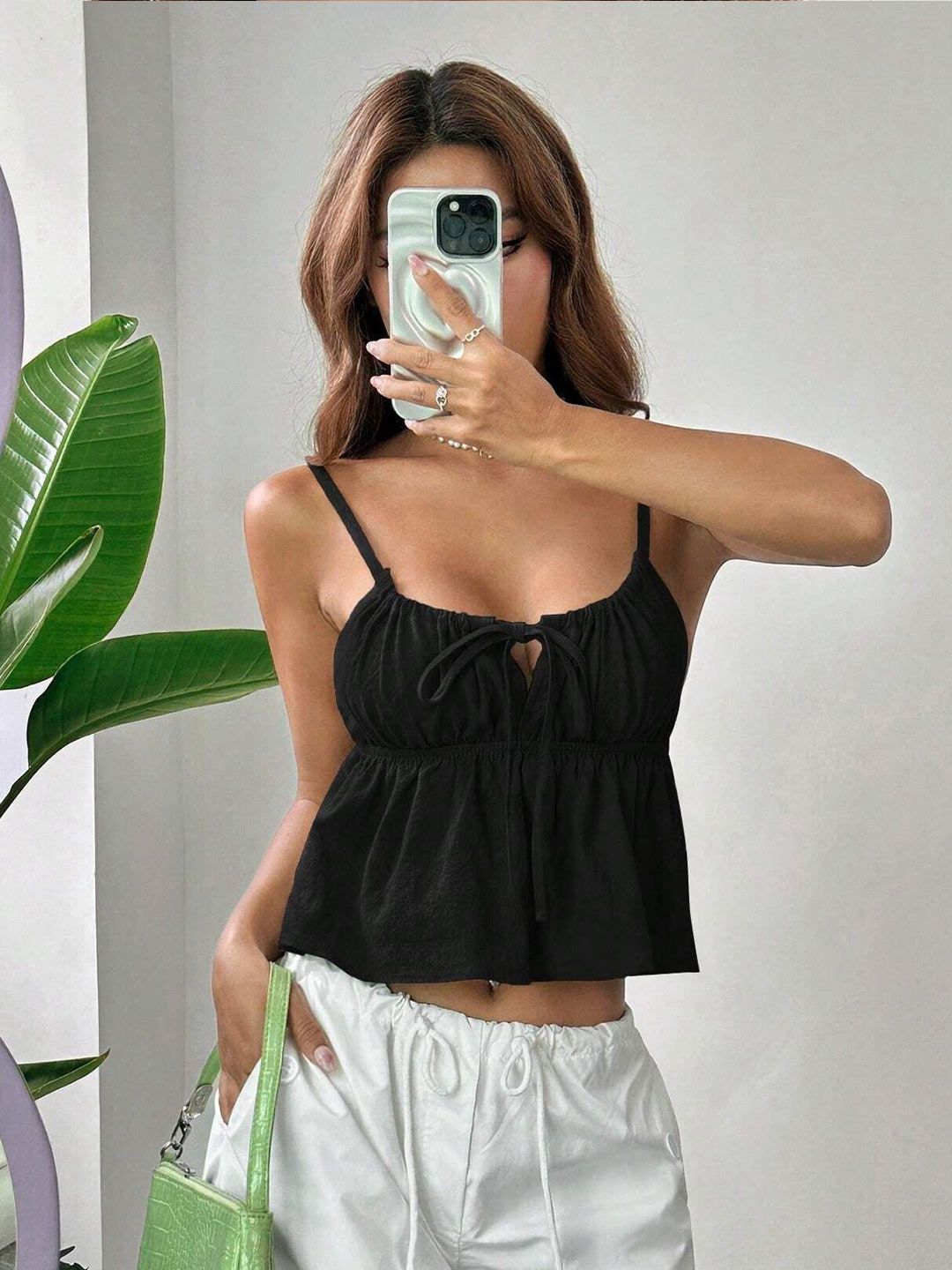 DressBerry Women Knitted Blouson Crop Top