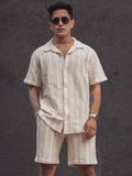 Powerlook Striped Shirt With Shorts
